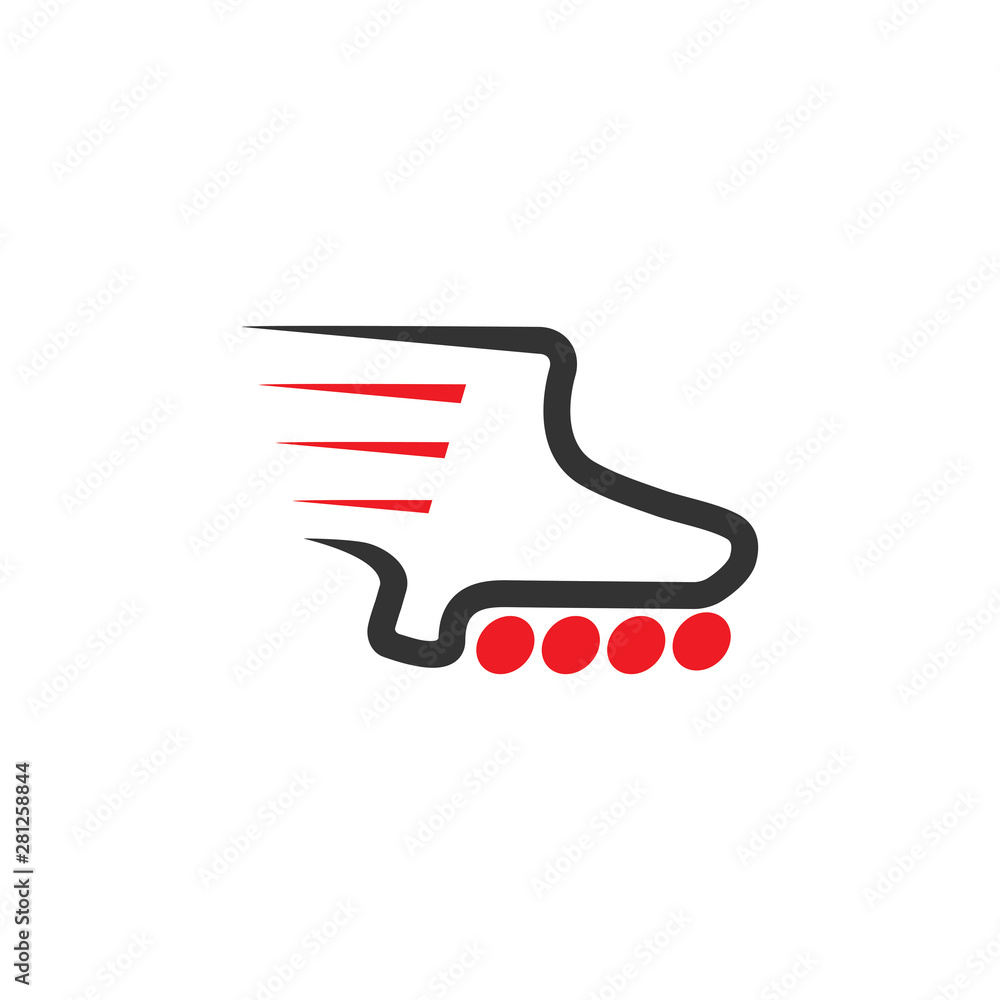stripes fast inline skate line logo vector stripes fast inline skate line logo vector