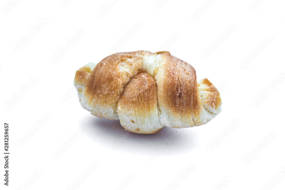 small juicy croissant isolated on white background. small juicy croissant isolated on white background.