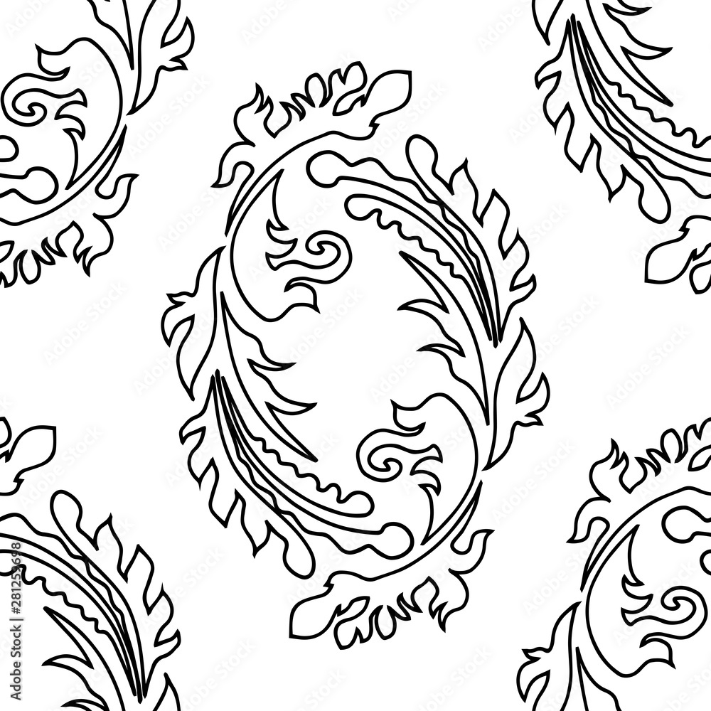 Obraz premium Floral abstract seamless pattern leaves