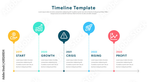 Infographic elements for content, diagram, flowchart, steps, parts, timeline, workflow, chart with five options. Vector illustration photo