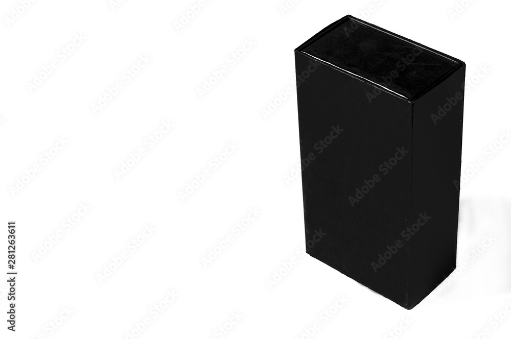 Elegant black box isolated on white background, copy space Elegant black box isolated on white background, copy space