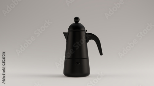 Valokuva Black Coffee Pot Cafetiere 3d illustration 3d render