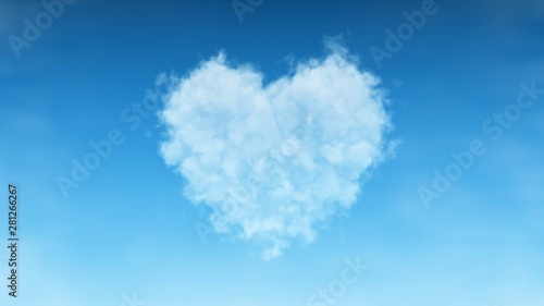 Canvas Print cloud heart on blue sky