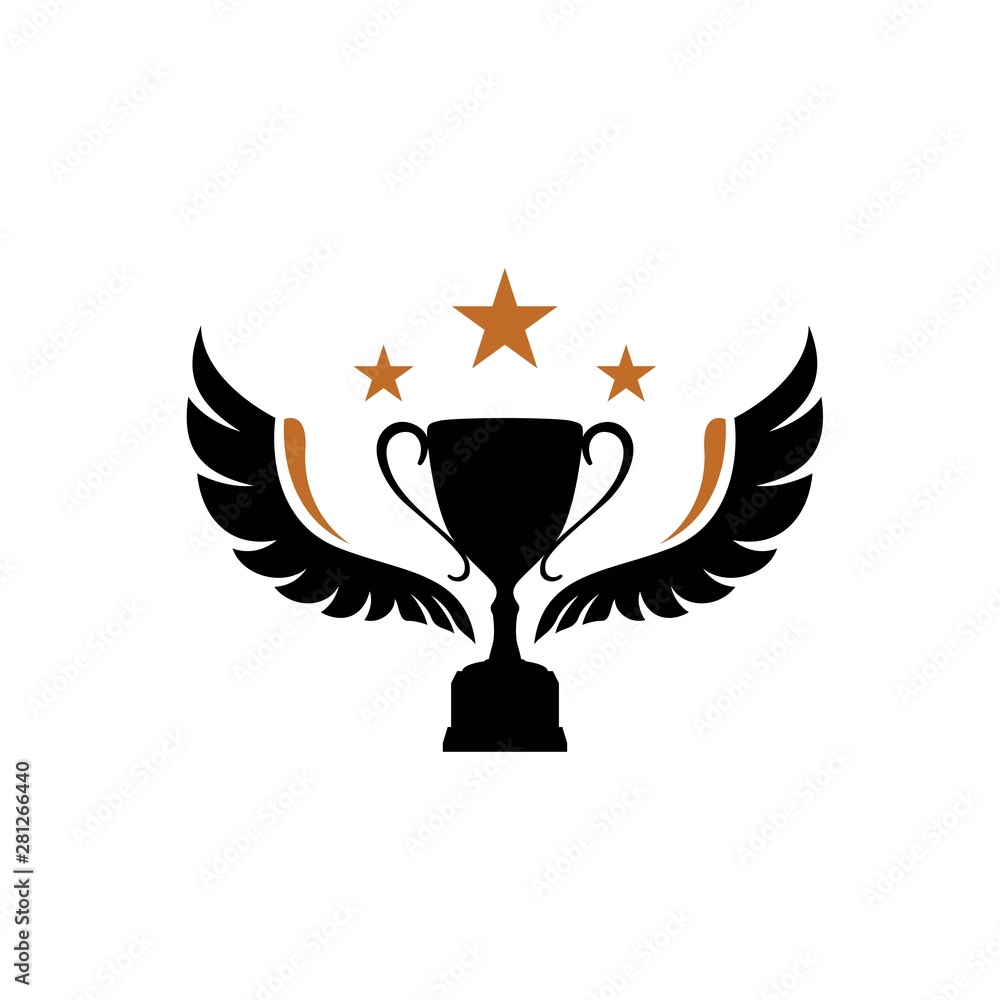 Premium Vector  Champions trophy logo with star for championship