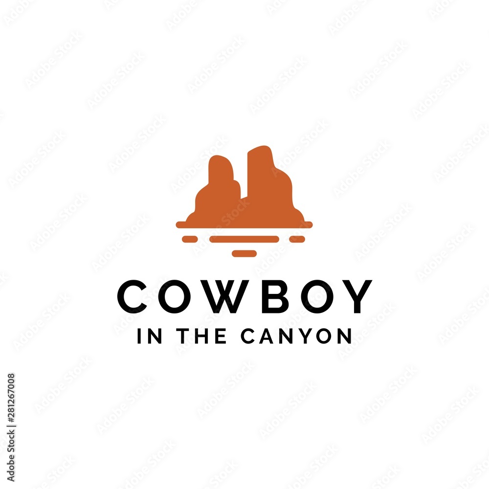 Simple modern brown grand canyon illustration logo design Simple modern brown grand canyon illustration logo design