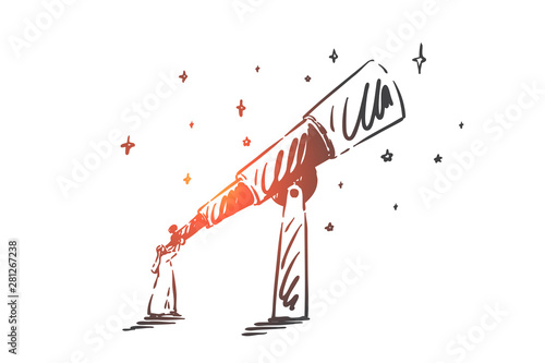 Intuition, leadership, success concept sketch. Hand drawn isolated vector illustration