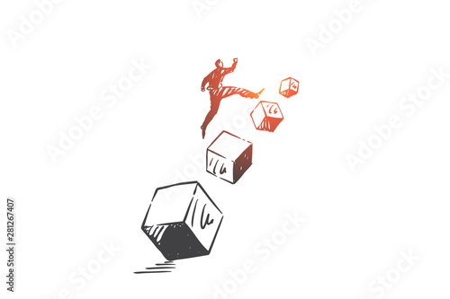 Leadership, success concept sketch. Hand drawn isolated vector illustration