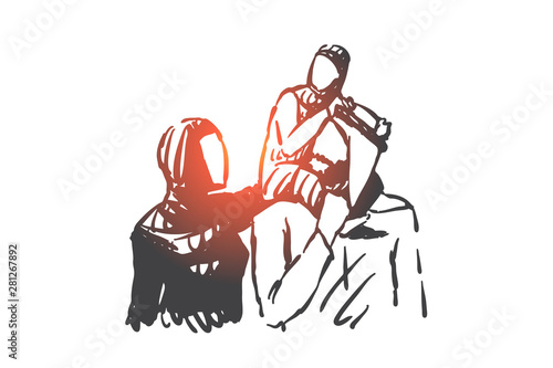 Photography Family, parents and child, generations concept sketch