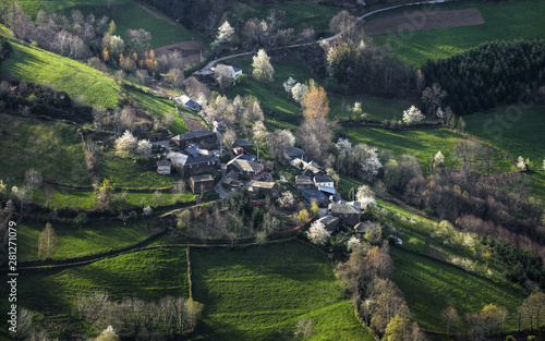 Village of farmers and ranchers in the countryside