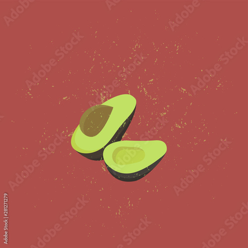 green avocado vector logo