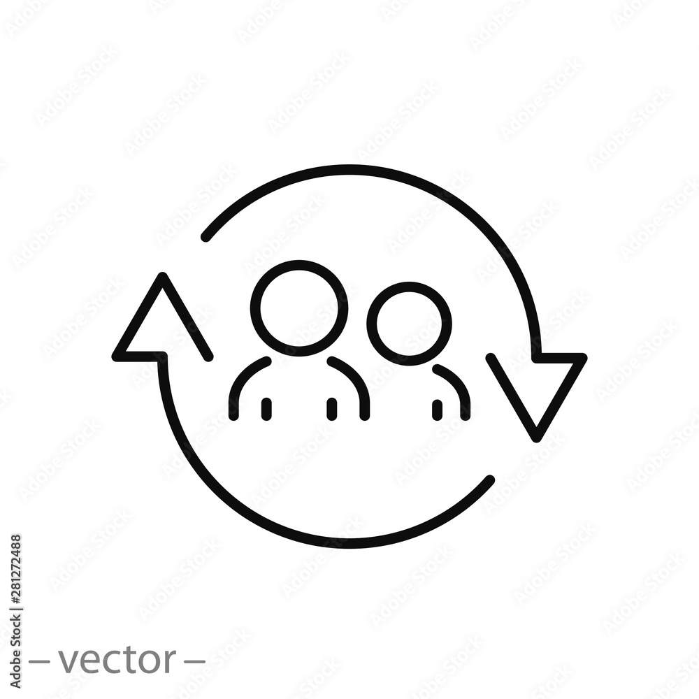 hr staff update icon, policy human, thin line symbol for web and mobile phone on white background - editable stroke vector illustration eps 10 hr staff update icon, policy human, thin line symbol for web and mobile phone on white background - editable stroke vector illustration eps 10