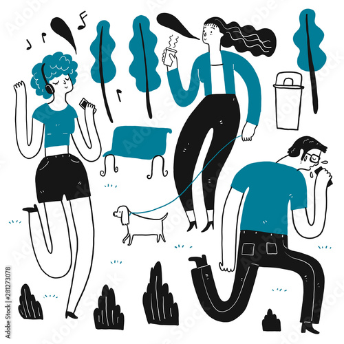 Collection of hand drawn.