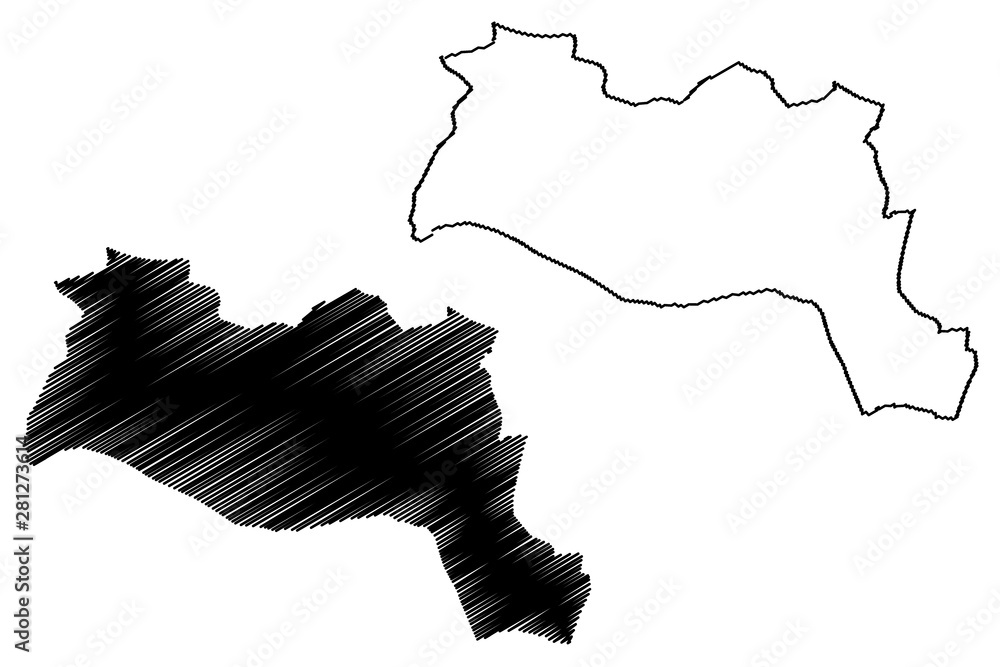 Sila Region (Regions of Chad, Republic of Chad) map vector illustration, scribble sketch Dar Sila map