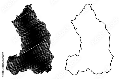 Eastern Province (Republic of Rwanda, Provinces of Rwanda) map vector illustration, scribble sketch Iburasirazuba map.. photo