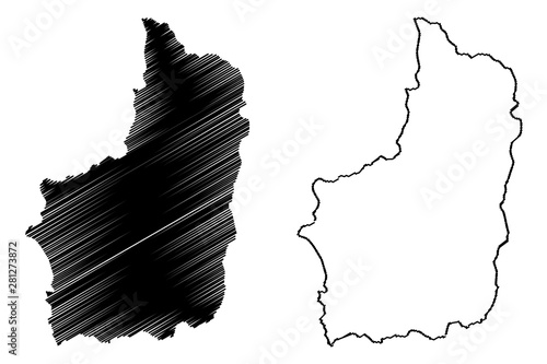 Southern Province (Republic of Rwanda, Provinces of Rwanda) map vector illustration, scribble sketch Amajyepfo map.. photo