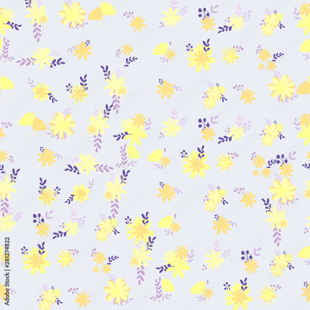 yellow warm simple plain vector smooth flowers in seamless pattern yellow warm simple plain vector smooth flowers in seamless pattern