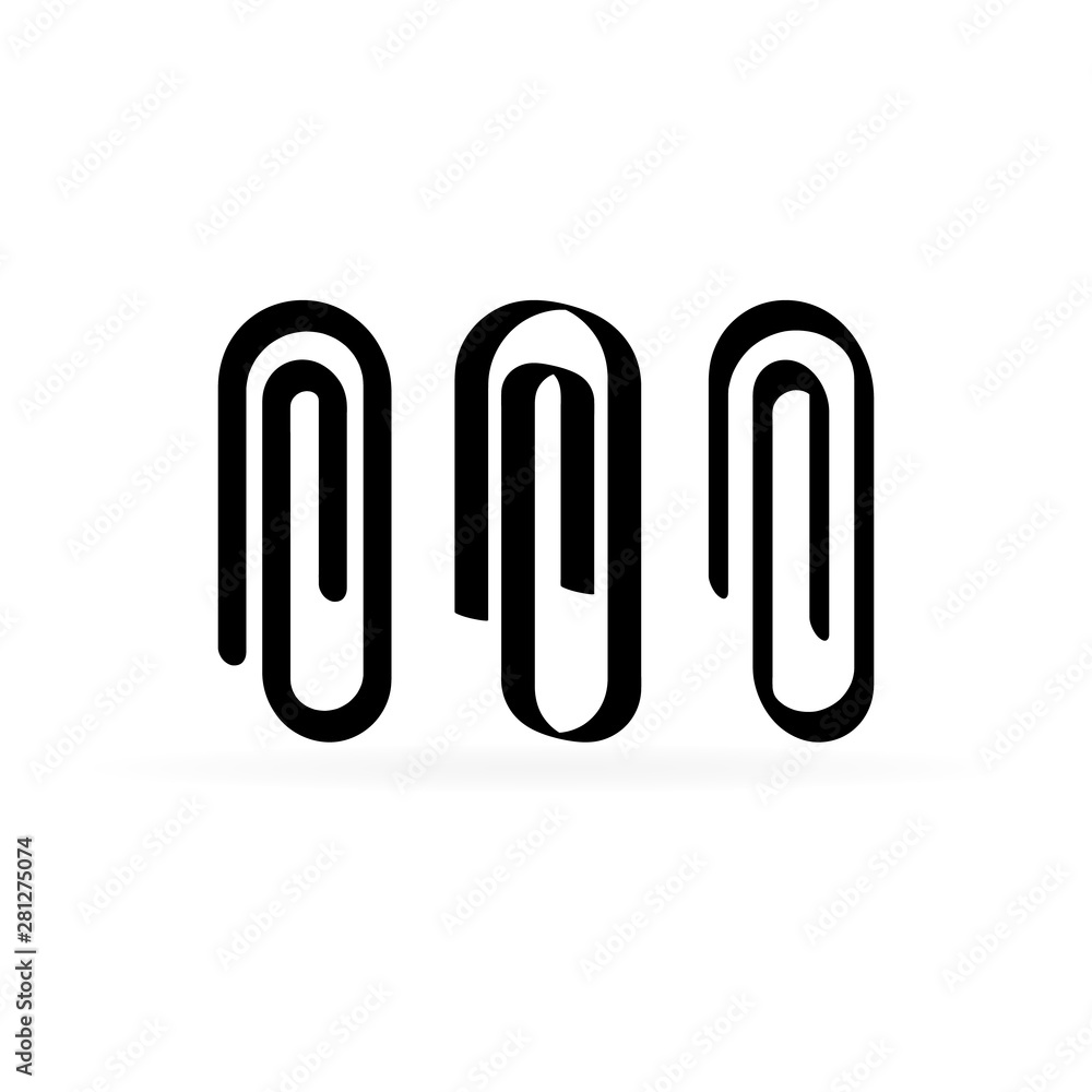 black attach set, office symbol, vector illstration black attach set, office symbol, vector illstration