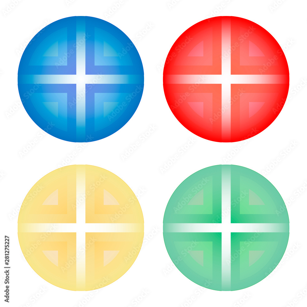 hemisphere shaped figures. set of geometric 3d objects isolated on white background. Gradient color shades. Realistic elements vector