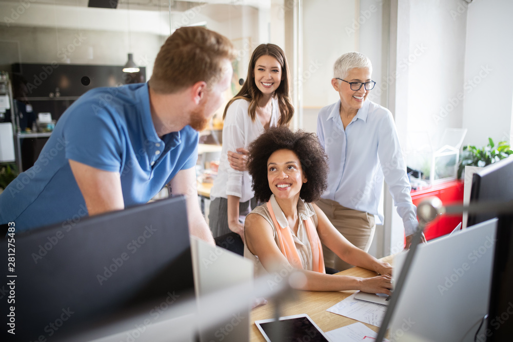 Business people good teamwork in office. Teamwork successful meeting workplace concept. Business people good teamwork in office. Teamwork successful meeting workplace concept.