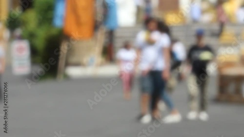 Wallpaper Mural Abstract texture background blur bokeh pedestrian Torontodigital.ca