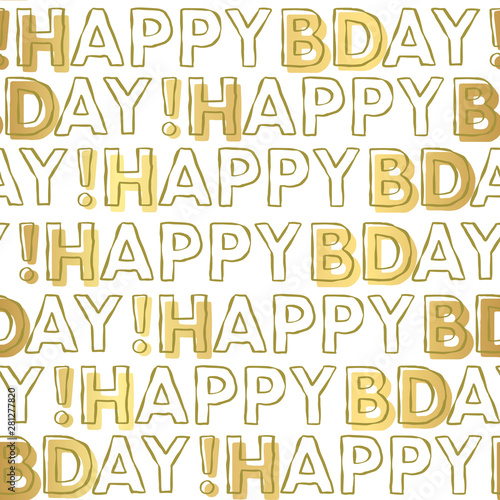 Canvas Print Vector Happy Birthday typography seamless background pattern