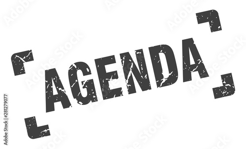 agenda stamp. agenda square grunge sign. agenda