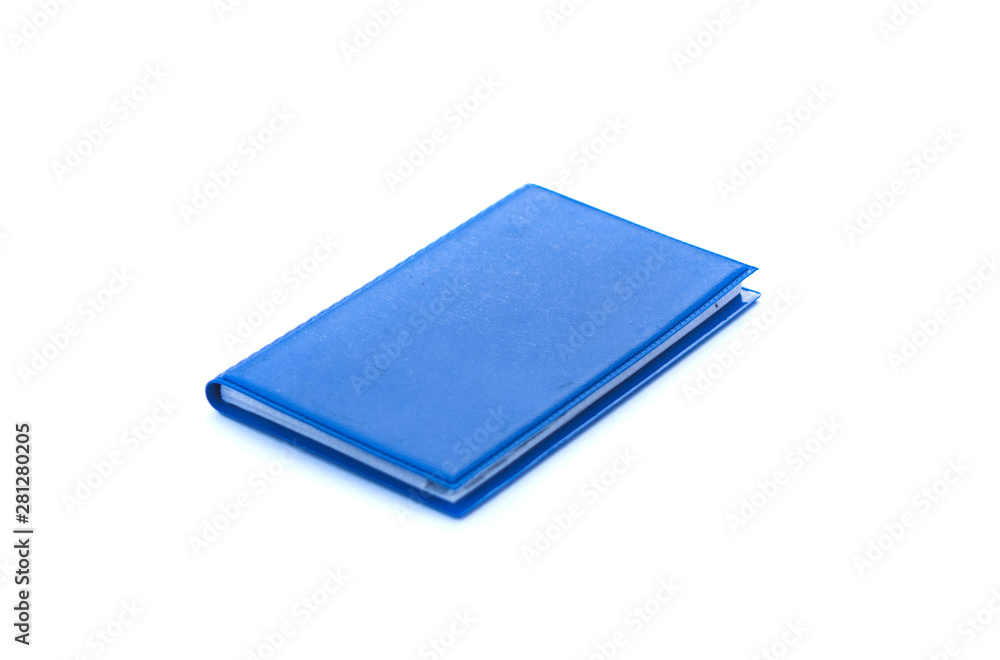 small blue Notepad isolated on white background small blue Notepad isolated on white background