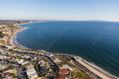 Pacific Palisades ocean view homes overlooking Santa Monica Bay in Los Angeles, California. photo