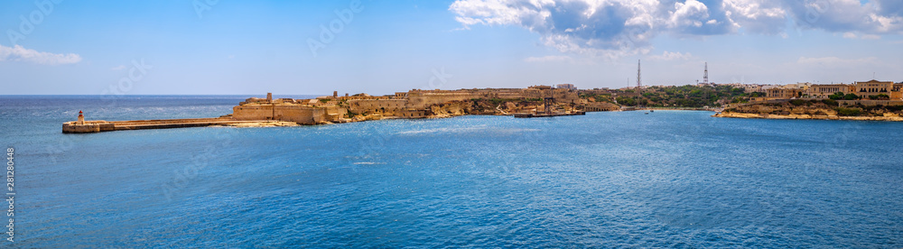 Ricasoli East Breakwater and Ricasoli fort from Malta