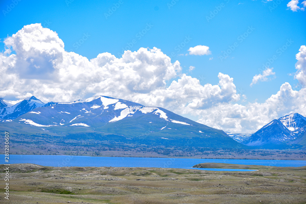 Landscape taken from Lake Khoton near the Altai Mountains in Mongolia. Landscape taken from Lake Khoton near the Altai Mountains in Mongolia.