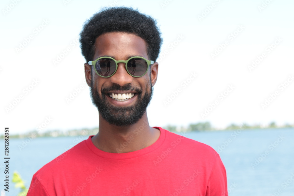 Beautiful black man outside Beautiful black man outside