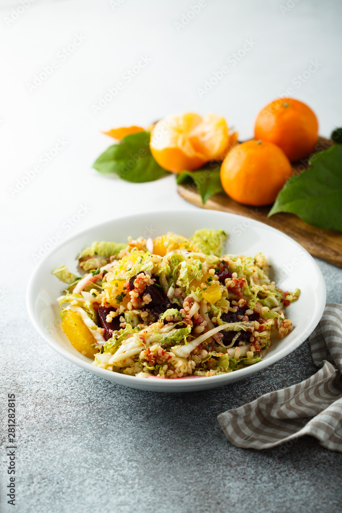 Cabbage salad with orange and beetroot Cabbage salad with orange and beetroot
