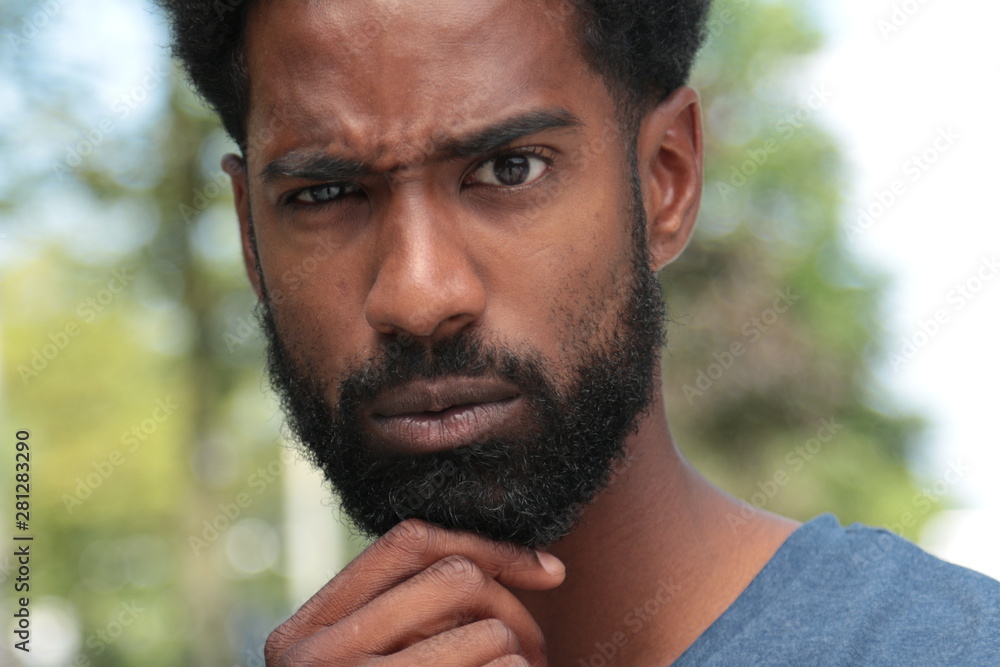 Fototapeta premium Beautiful black man outside