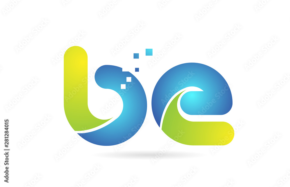 be b e blue green combination alphabet letter logo icon design be b e blue green combination alphabet letter logo icon design
