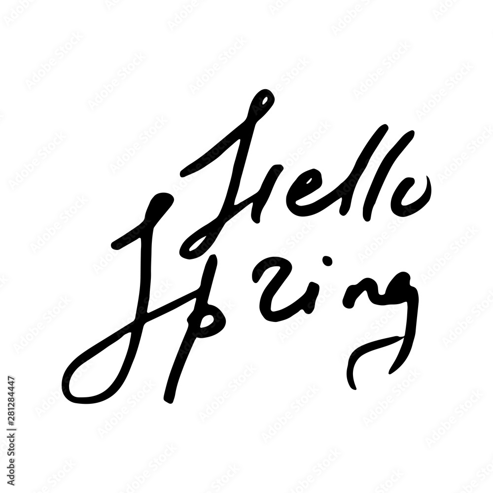 Hand sketched logo, badge typography icon. Lettering spring season for greeting card, invitation symbol. Retro, vintage lettering banner, poster, print, tag Hand sketched logo, badge typography icon. Lettering spring season for greeting card, invitation symbol. Retro, vintage lettering banner, poster, print, tag