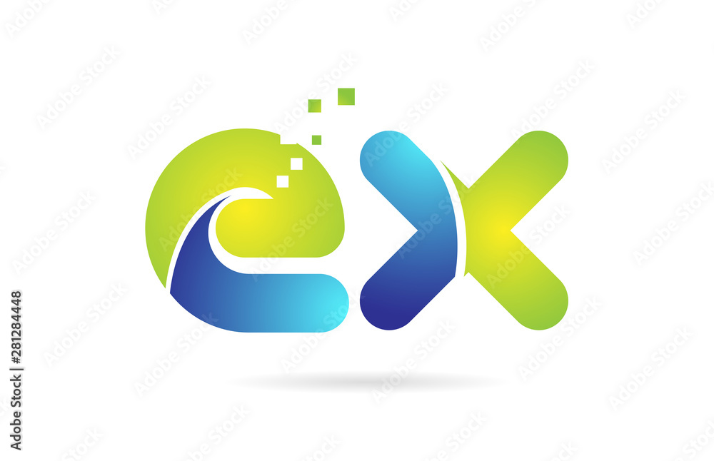 ex e x blue green combination alphabet letter logo icon design ex e x blue green combination alphabet letter logo icon design