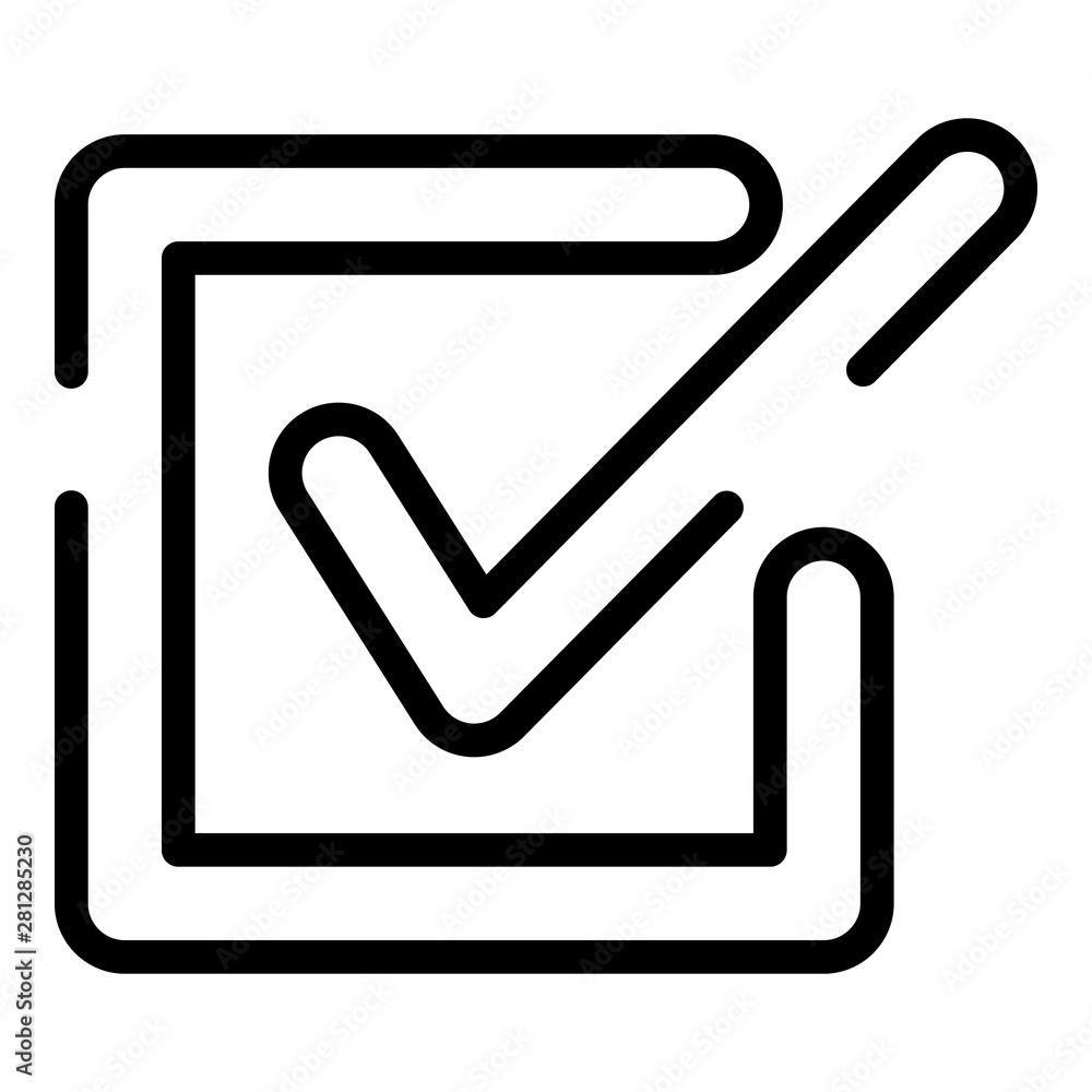 Checkbox closeup icon. Outline checkbox closeup vector icon for web design isolated on white background Checkbox closeup icon. Outline checkbox closeup vector icon for web design isolated on white background
