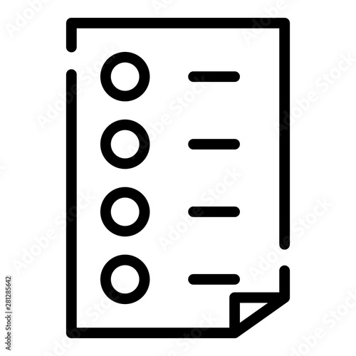 Custom form icon. Outline custom form vector icon for web design isolated on white background
