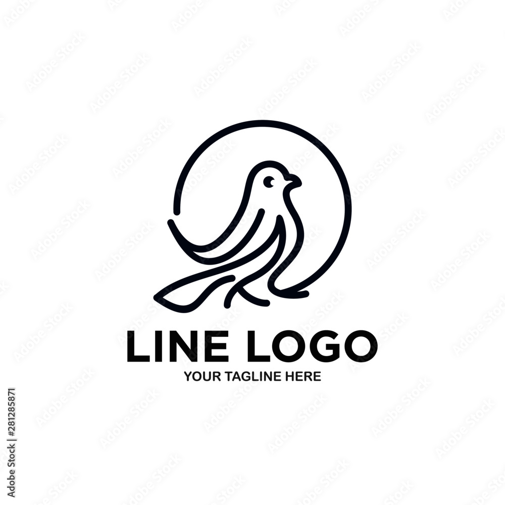 Fototapeta premium Abstract Bird Logo Design Creative Line Vector