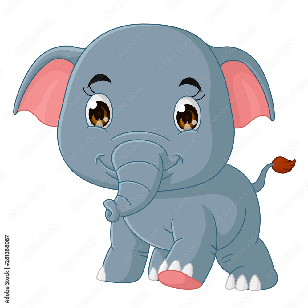cute cartoon elephant is running isolated on a white background-vector art cute cartoon elephant is running isolated on a white background-vector art