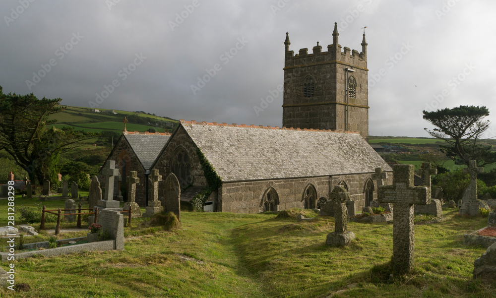 The  ancient church at Zennor in Cornwall