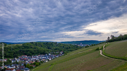 Fototapeta Naklejka Na Ścianę i Meble -  Drone view at Kiedrich in Hessen, Germany