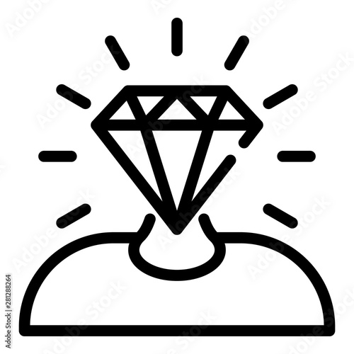 Man with a diamond head icon. Outline man with a diamond head vector icon for web design isolated on white background