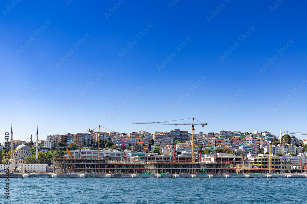 Tower crane is under construction of Istanbul