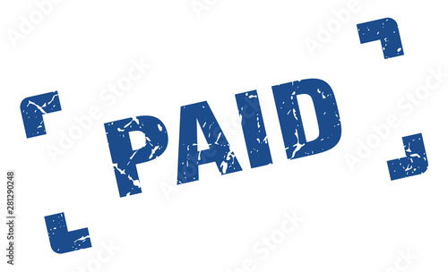 paid stamp. paid square grunge sign. paid