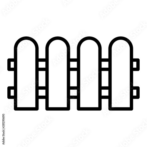 Wooden fence icon. Outline wooden fence vector icon for web design isolated on white background