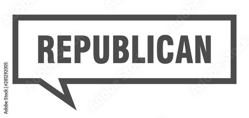republican sign. republican square speech bubble. republican