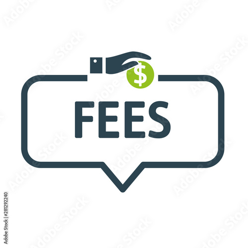 speech bubble FEES vector illustration