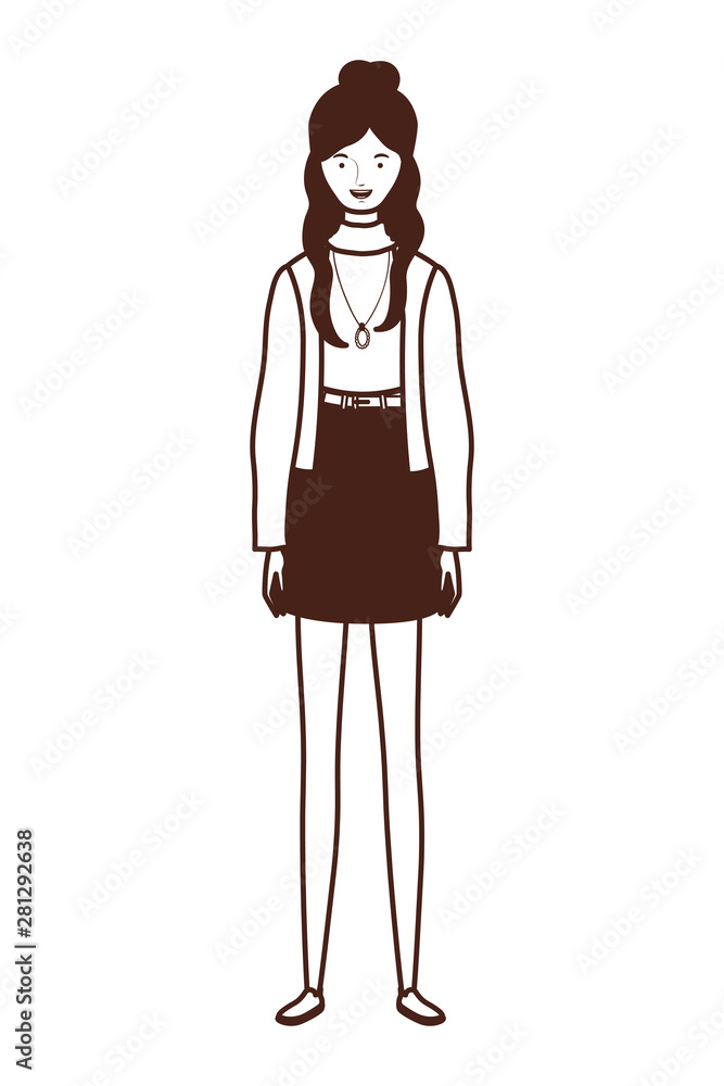 silhouette of young woman standing on white background silhouette of young woman standing on white background