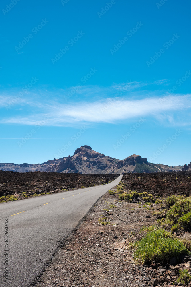 Road in the Teide National Park Road in the Teide National Park